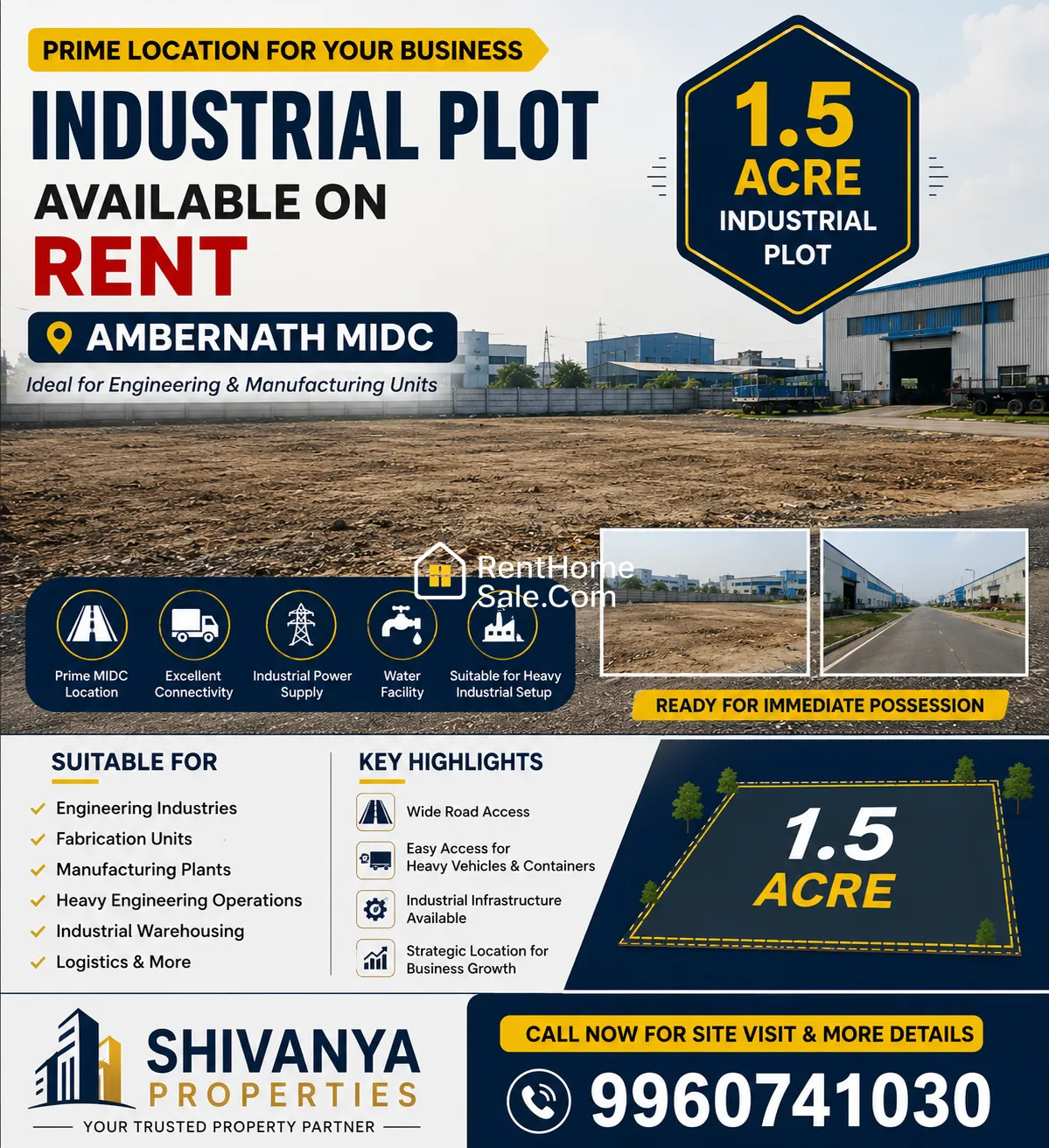 1.5 Industrial Plot Available on Rent at Ambernath MIDC 1.5 Industrial Plot Available on Rent at Ambernath MIDC