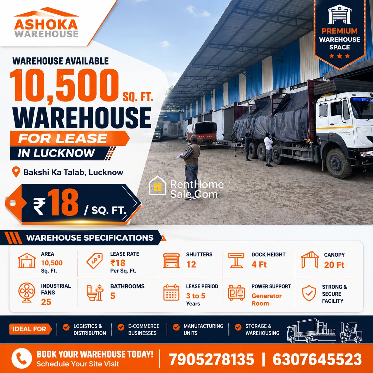10500 Sqft Industrial Warehouse for Lease in Lucknow | Sitapur Road NH-24 10500 Sqft Industrial Warehouse for Lease in Lucknow | Sitapur Road NH-24